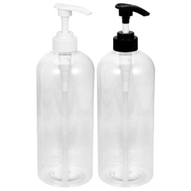 iplusmile Pack of 2 Refillable Pump Bottles Transparent Plastic Versatile Dispenser for Bathroom Soap Lotion Shampoo Hand Soap Dispenser Kitchen Soap Dispenser 1000 ml
