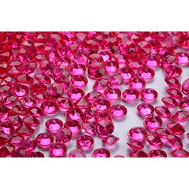 Angzhia 2000 pcs/Pack Wedding Table Scatter Confetti Crystals Acrylic Diamonds 8 mm Rhinestones for Wedding, Bridal Shower, Vase Beads Decorations (8mm, Rose red)