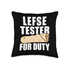 Lefse Tester For Duty Norwegian Cuisine Flatbread Throw Pillow