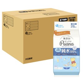 Elleair Puana Wet Tissue, No Additives, 99% Pure Water, Portable, 28 Sheets