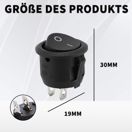 Pack of 5 Toggle Switch 12 V, Rocker Switch 12 V Toggle Switch, On/Off Switch, 12 Volt Switch, Mini Car Switches, for Off Switch, On Off Switch, 2-Pin Micro Switch, On/Off Toggle Switch, Push Button