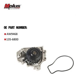 MPLUS 135-6800 Engine Water Pump Kit 1996-2001 for ACURA INTEGRA 1.8L 1797CC L4 DOHC, 1996-1997 for HONDA CIVIC DEL SOL 1.6L 1595CC L4 DOHC, 1999-2000 for HONDA CIVIC 1.6L 1595CC L4 DOHC