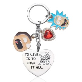 FENGCHUANG Rick Morty Cartoon Character Metal Keyring Keyring Birthday Gift for Boys Girls, Assorted colours
