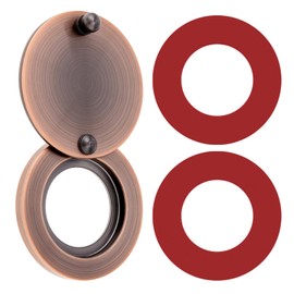 HOJLKLD Peephole Cover, Solid Brass Privacy Door Viewer Cover with Double-Sided Self-Adhesive Tape for 5/8 inch Diameter Door Peephole (1, Antique Copper)