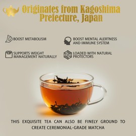 The Elegant Elephant Kagoshima Sencha Green Tea – Organic Loose Leaf Japanese Green Tea – Ceremonial Grade Matcha Alternative – Detox, Immune Support Drink – Enjoy Hot or Iced, Resealable 4oz Pouch