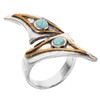 GRIRIW Open Ring Adjustable Turquoise Jewelry for Women Retro Blue
