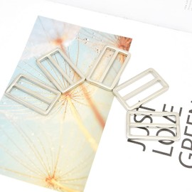 MELORDY 10pcs Metal Slide Tri-Glide Buckle Webbing Strap Adjustable Buckle Fasteners for Strap Keeper Leathercraft Bag Belt Bags DIY Accessories (Silver, 1-1/2 inch)