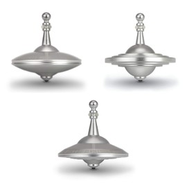UFO Tops | Metal Spinning Tops | Andromeda Series Collector 3-Pack Set (Cosmic Silver)