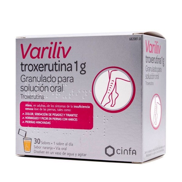 Cinfa Variliv Troxerutin 1000 mg 30 Sachets Granulated Oral Solution