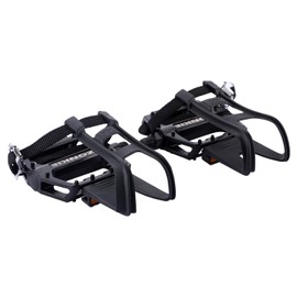 Pedals Bicycle, Bicycle Pedal with Toe Clip/Strap, Platform Mountain Bike/MTB/Flat Pedals with High-Quality Industrial Ball Bearings and Top Grip, Trekking Pedals Bicycle, 9/16 Inch