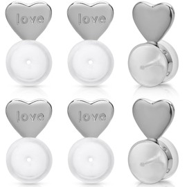 Kerryjewl Rubber Earring Backs for Droopy Ears,Silicone Earring Lifter for Heavy Earrings and Studs, Secure Earing Backs Replacement(Silver)