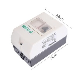 Fafeicy MC02‑2.5‑4A 220V/380V IP55 Motor Circuit Breaker, 50/60Hz ABS Electric Waterproof Circuit Breaker, Used as Insulator, to Protect Power Distribution Lines