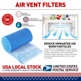 MGT 140 Inch  BLUE BONDED AQUARIUM FILTER MEDIA PAD 12" X 11' FILTER FIBER FLOSS