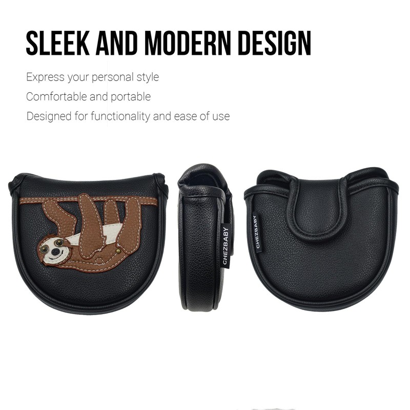 PU Leather Waterproof Golf Club Mallet Putter Covers Protector,Sloth