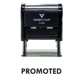 Promoted Self Inking Rubber Stamp (Black Ink) - Medium