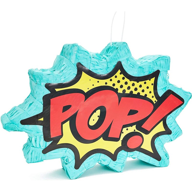 Juvale Comic Book Pop Pinata - Easy-Fill Top for Birthday