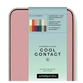 schlafgut Cool Contact Microfibre Fitted Sheet up to 100 x 200 cm, Purple Mid Cooling Cold