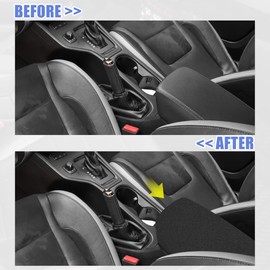 X AUTOHAUX Black Neoprene Center Console Cover Armrest Protector Cover Pad Replacement for Ford for Ranger 2019-2020 Black Stitches