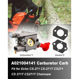 JUWEVAZU CS-271T Carburetor Carb Kit Fit for Echo CS-271 CS-271T Chainsaw Fit for Walbro WT-1072 Replace A021004140 A021004141