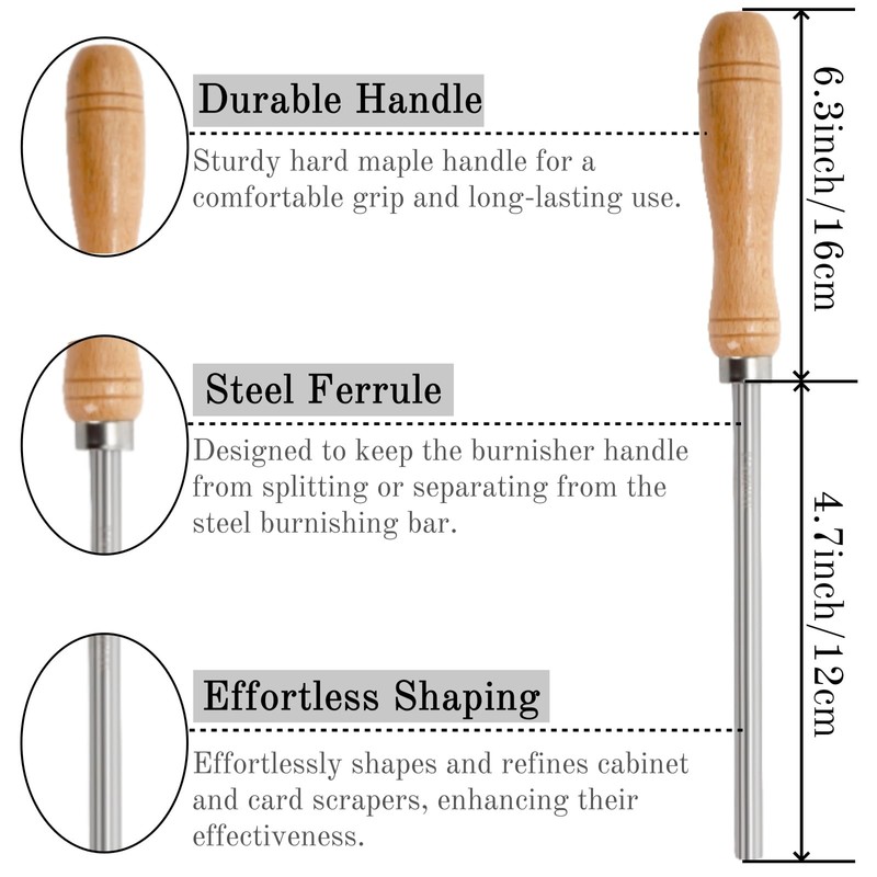 ZAVOOS 7 Pack Cabinet Scraper Burnisher Set, Multi-shaped Card Scrapers