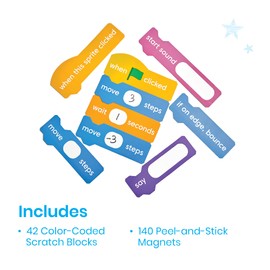 hand2mind Scratch Block-Based Coding Magnetic Demonstration Set, Learn to Code STEM Activities, Computer Science and Programming for Kids, Coding for Kids 8-12, STEM Classroom Science Teacher Supplies