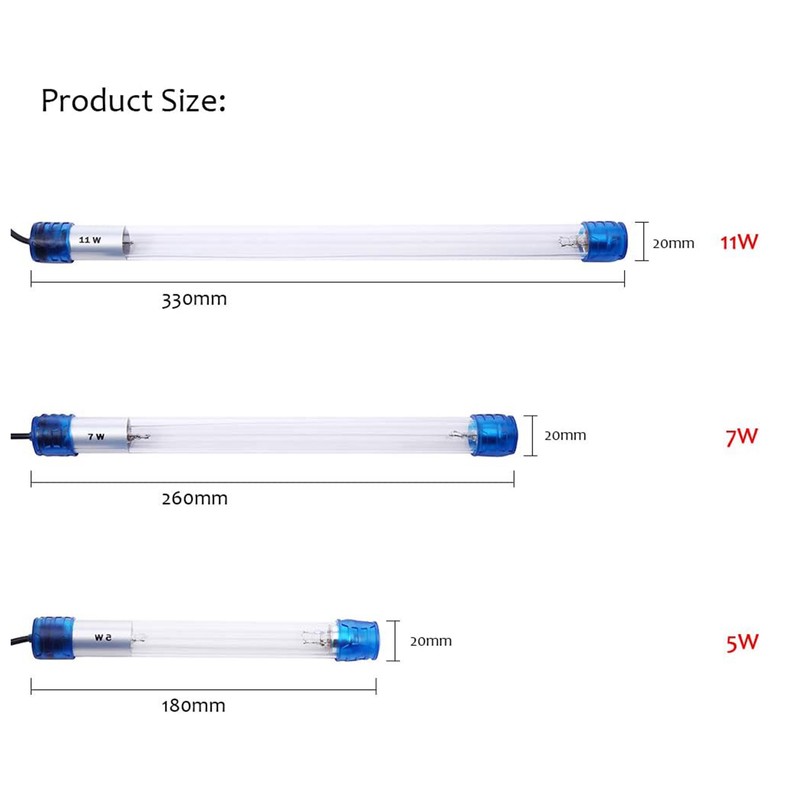 AC110-220V 5W UV Sterilizer Germicidal Lamp Ultraviolet Filter Light Tube
