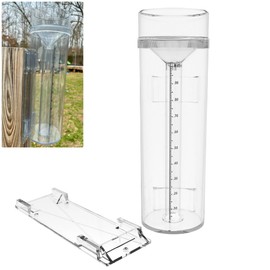 TAMIDN Outdoor Rain Gauge and Snow Professional Stratus Long Term, Easy-to-Read,Made of UV and Heat Resistant Polycarbonate Material for All Weather Conditions with Precise Mounting Bracket (1PC)