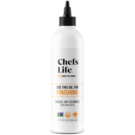 Chefs Life Finishing Oil - Olive Oil Extra Virgin, 100% Extra Virgin Olive Oil, EVOO, Perfect for Dressing, Pure, Non GMO - 16.9 Fl Oz Squeezable Bottle (1 Pack)