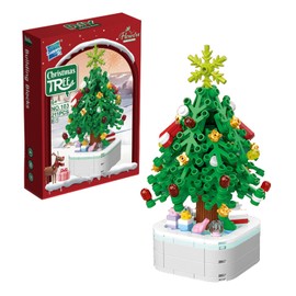 ALITTDRE Christmas Tree Building Blocks Set Xmas Tree Toy Xmas Holiday Construction Toy Tabletop Christmas Ornament Christmas Decorate Building Kit for Boys & Girls and Adults-Green(211PCS)