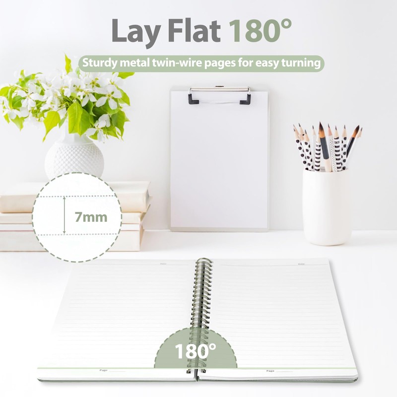 VALOME Journaling Notebooks, A5 Lined Spiral Notebook for Women &