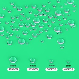 SAVITA 1050pcs Clear Water Droplets, Simulation Dew Drop Beads Clear Half Round Beads Scrapbooking Resin Embellishments for DIY Crafts Card Making Decor Accessories