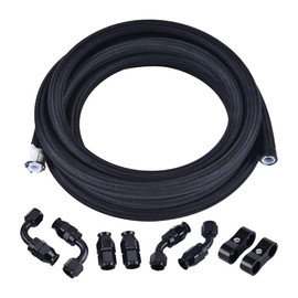 EVIL ENERGY 6AN PTFE Fuel Line Kit, AN6 E85 Fuel Hose Line 10FT Black