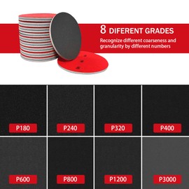 Necosthua 16Pcs 5 Inch Sanding Sponge Disc Hook and Loop 180-3000 Grit Wet Dry Sanding Pads, Drywall Sandpaper Blocks for Wooden Drywall Sheetrock and Metal Glazing