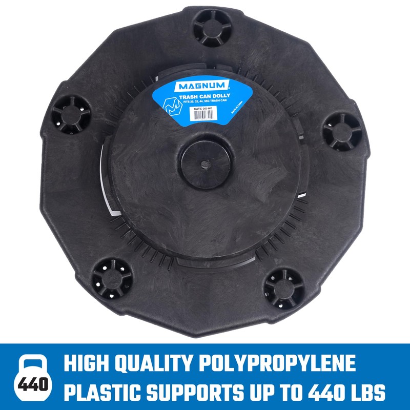 Magnum Tool Trash Can Dolly with Wheels, Heavy Duty Universal