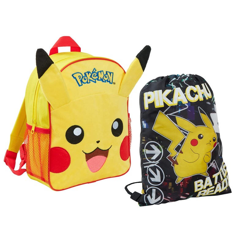 Pokemon Glow In The Dark Drawstring Gym Bag Pikachu School