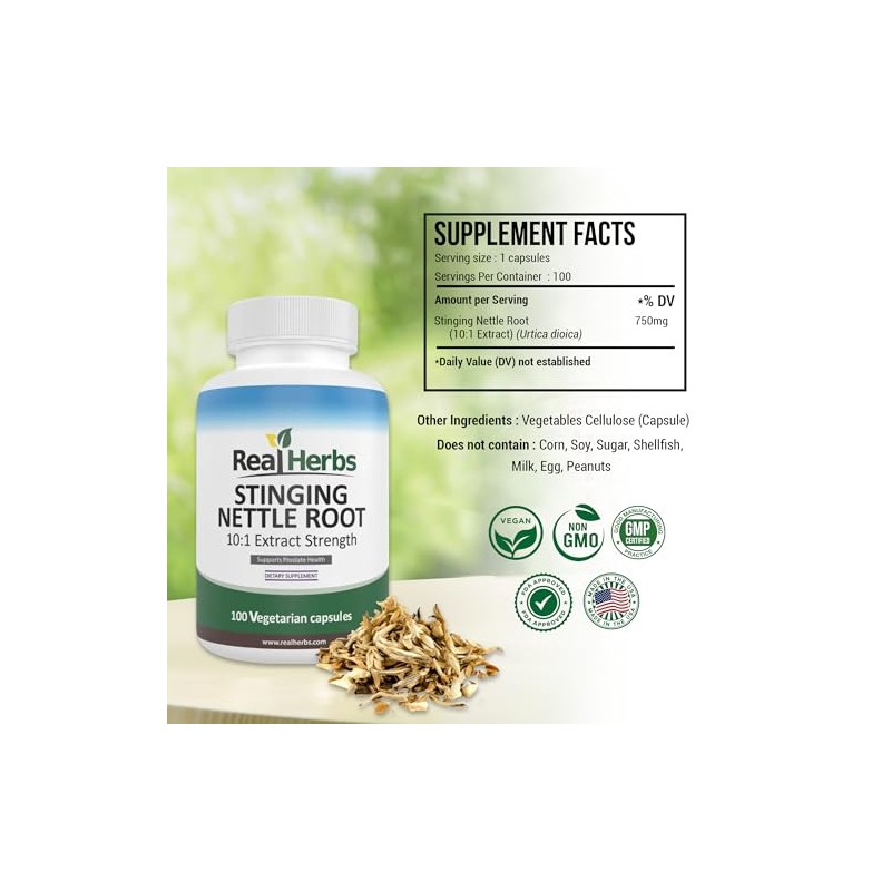 Stinging Nettle Root 101 Pure Extract 750mg (Equivalent to 7500mg
