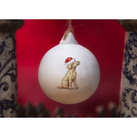 Image Industry Labradoodle Yellow Ceramic Bauble - Tree Decoration - Christmas Decorations Dog Gift - Dog Lovers