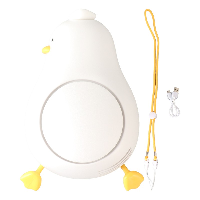 Hanging Neck Fan Adjustable Lanyard Cute Duck Cartoon Shape Hands