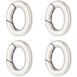 SUNNYCLUE 1 Box 4Pcs 925 Thailand Sterling Silver Oval Key Rings Spring Gate Rings Spring Ring Connector Clasp Carabiner Snap Clip Lock for Keychain Lanyard Leather Jewelry Making Supplies DIY Craft