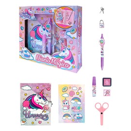 RED VELVET UNICORNS Diario de Unicornio con Bolígrafo, Stickers, Candado y Llave - Set de Escritura Mágica para Niñas con Diseño Kawaii, Ideal para Escribir Secretos y Dibujar Aventuras