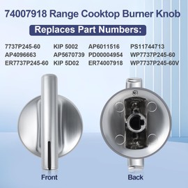 Qiugralian 5PCS 74007918 for JennAir Cooktop Knobs，KIP 5D02 WP7737P245-60 Burner Knobs,Fit for Jenn Air Kitchen-Aid Replaces JEC8430ADS JEC8536ADS JEC9530ADS JEC9536ADS JGD8430ADS