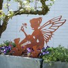 UNUS Zinc Elf Sitting Small, Garden Decoration Rust Look, Garden