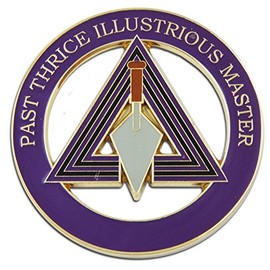 Cryptic Council Round Purple Masonic Auto Emblem - 3" Diameter