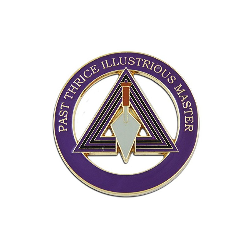 Cryptic Council Round Purple Masonic Auto Emblem - 3" Diameter