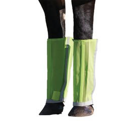 Schneiders Dura-Mesh BugGuard Horse Fly Boots | Set of 4 | Reflective Safety Strips | 1000D Poly Vinyl Mesh | Tapered Cone Fit | Color Lime | Size Small