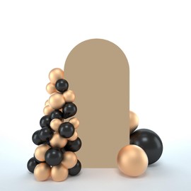 bricia Wedding Arch Backdrop Stand Cover, 6FT Double Sided Stretchy Arch Cover Fitted Wedding Birthday Party Banquet Decoration (Champagne 72''Lx31.2''W)