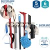 Mop and Broom Holder Wall Mount 2 Pack - Garage