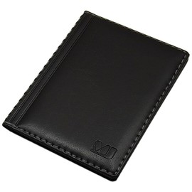 Elegantes Ausweisetui/Ausweishülle/Kreditkartenetui mit Kontrastnaht 12 Fächer MJ-Design-Germany Made in EU Designs (Design 1 / Schwarz)