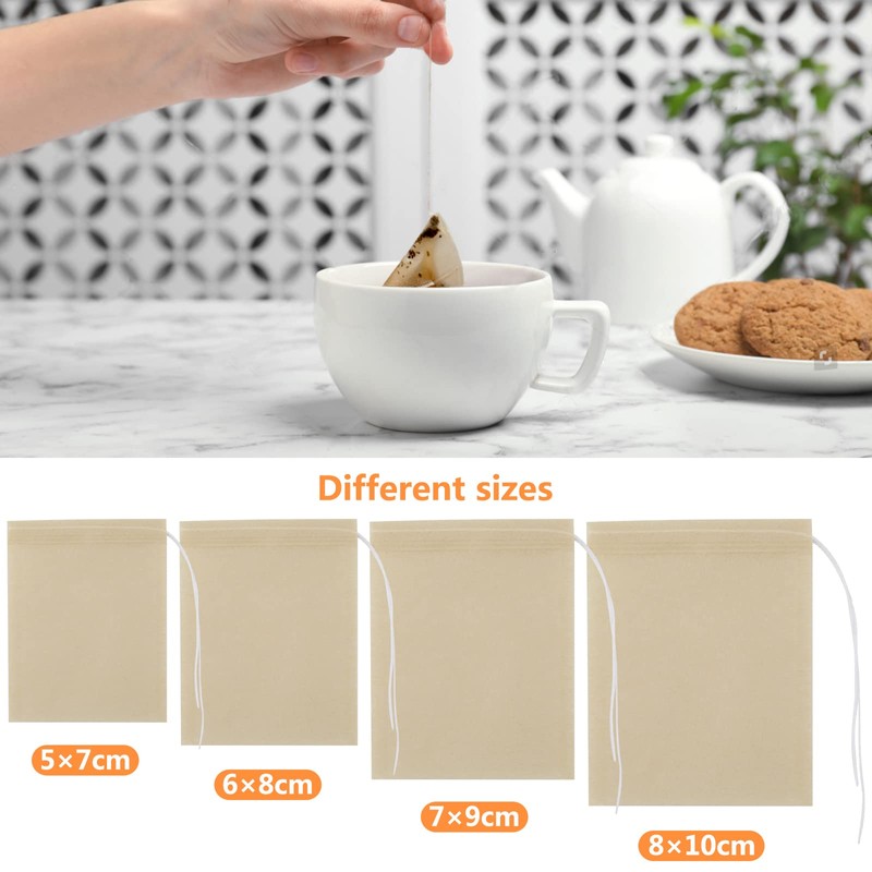 Simpeak 200 Pcs Tea Bags Tea Packs with String Disposable