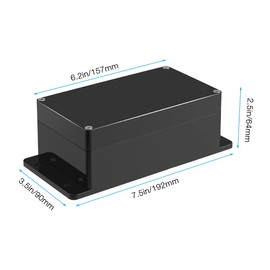 Therlan Junction Box Black Waterproof Electronic Housing Plastic IP65 Junction Box ABS Housing Black Junction Box Surface-Mounted Distribution Box Outdoor Waterproof Junction Box Black (158 x 90 x 60